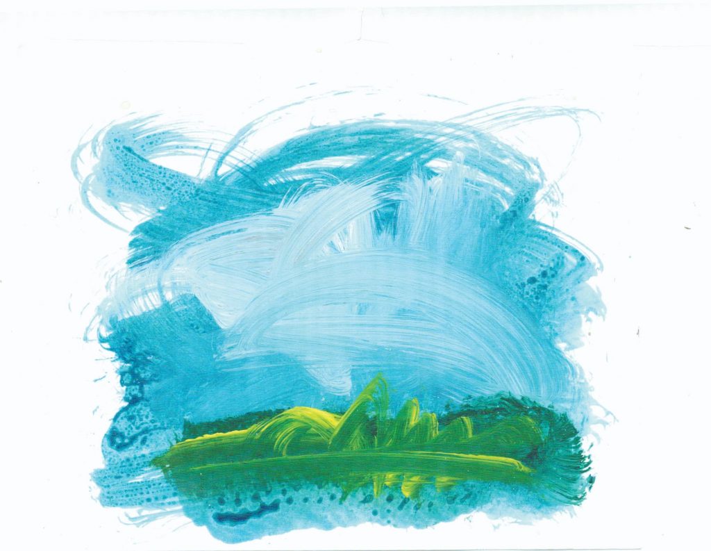 pintura abstrata retrata a as nuvens na cordilheira dos andes